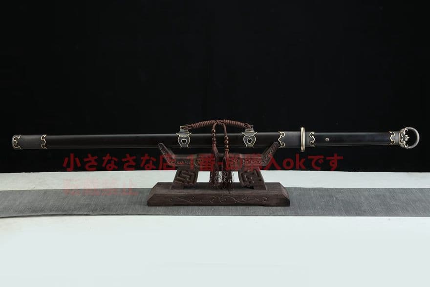 28寸銅装双龍環首唐刀（黒檀金）古兵器 武具　刀装具　日本刀模造刀 居合刀 長尺