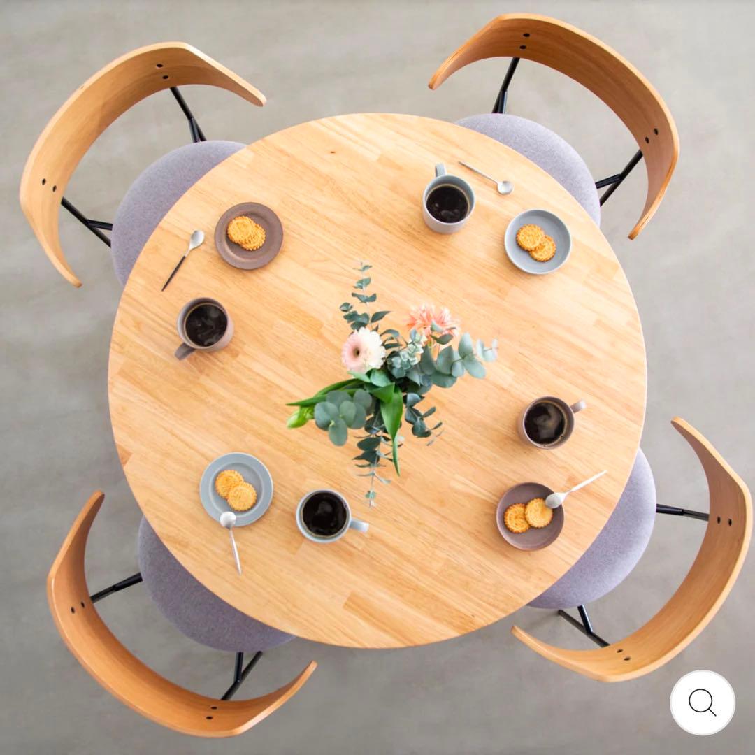 kanademono カフェテーブル ラバーウッド100cm 送料8600円込