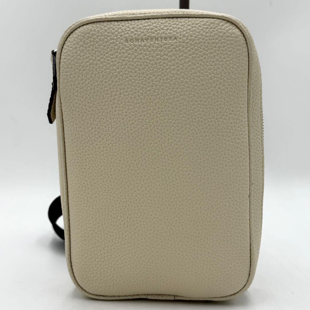 【極美品】ボナベンチュラ ボディバッグ パオロ クロスボディ レザー クリーム