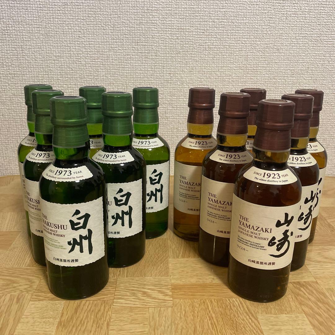 山崎ウイスキー 180ml 6本 白州ウイスキー 180ml 6本 12セット 楽天