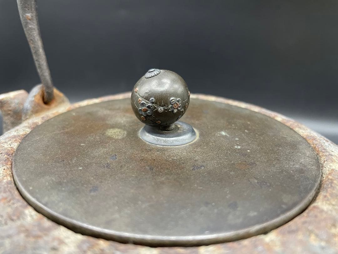 経年品】雲色銅造 京鉄瓶 象眼 取手象眼 銀象眼 象嵌 岩肌 急須 - メルカリ