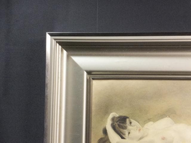 島内史郎　落款印譜 共シール『裸婦』日本画 紙本に岩絵具彩色 8号 0718D