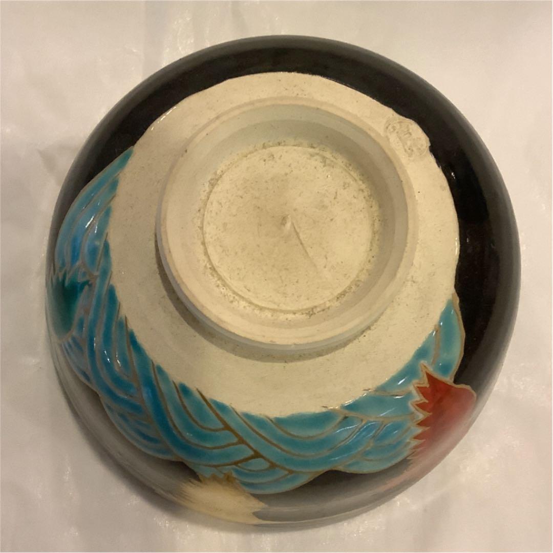 茶道具】加藤利昇 鶴の絵茶碗