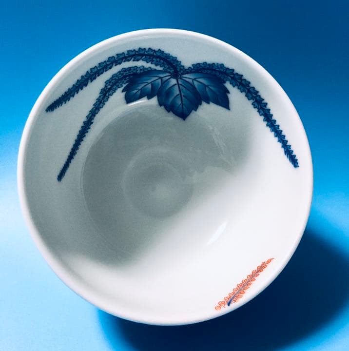 人間国宝 十三代 今泉今右衛門 色鍋島桐文茶碗 本人作 彫銘 茶道具 抹茶碗