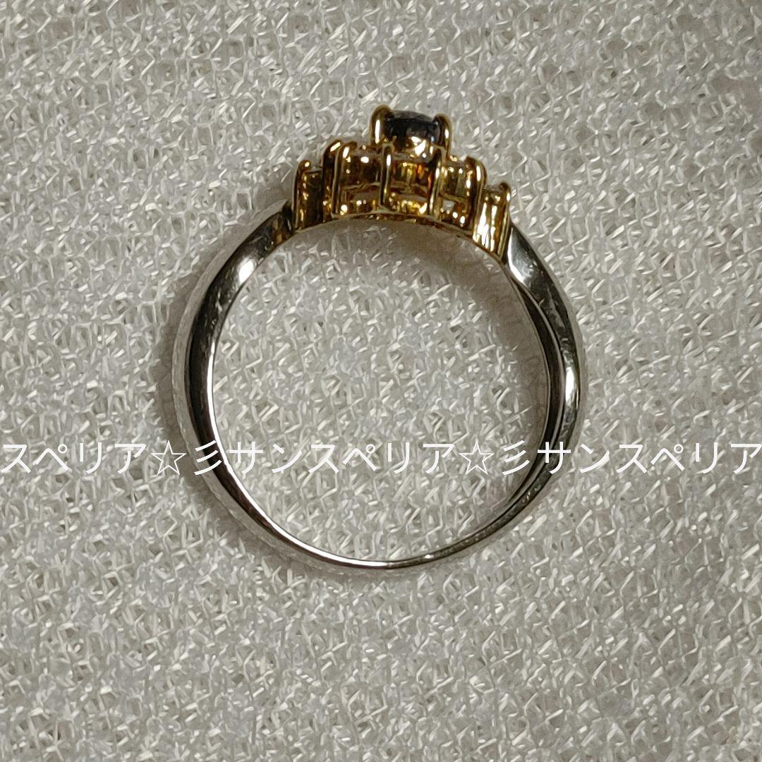 Pt900 &K18 サファイアとダイヤモンドのフラワーリング