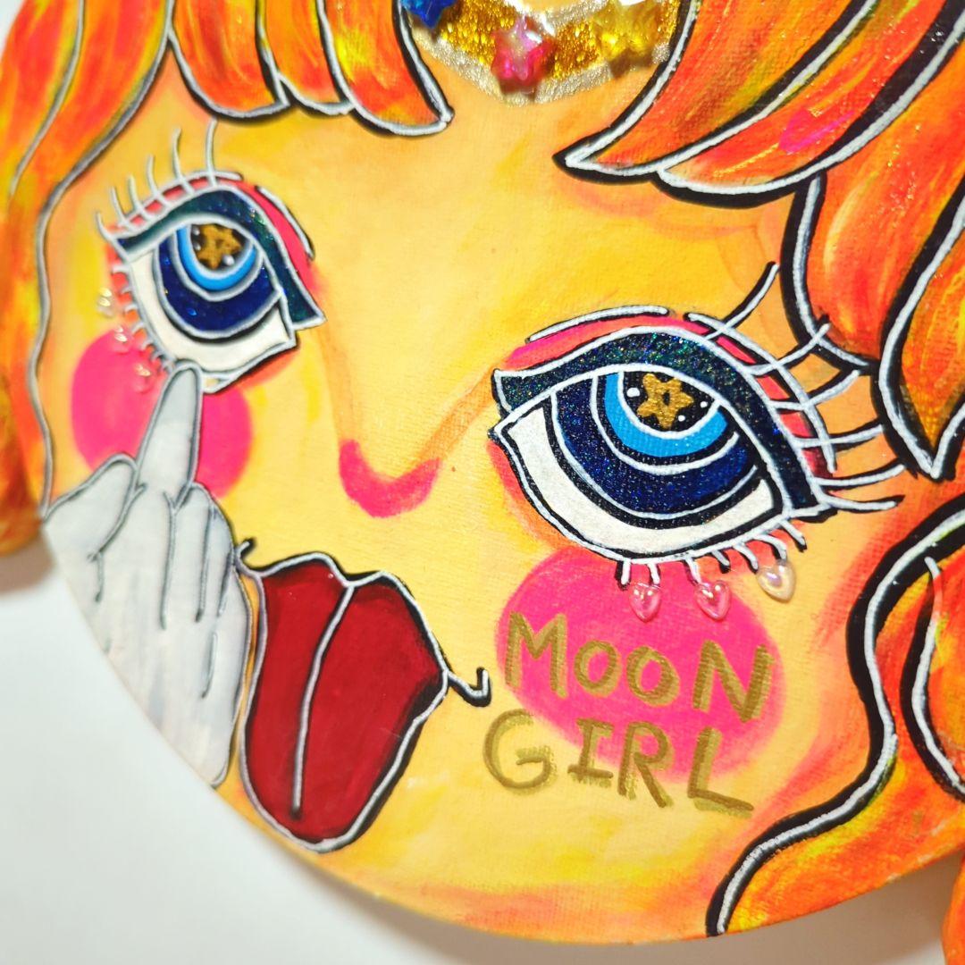 【一点物アート】MOON GIRL−月の子-【丸キャンバス】