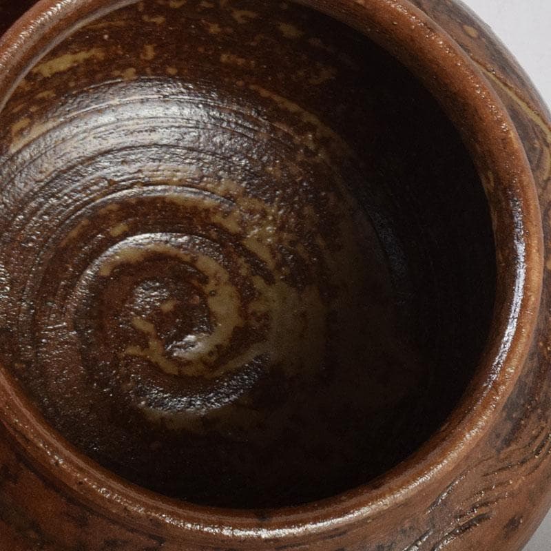 茶道具 瀬戸焼 南山窯 田沼起八郎作 渋紙手 茶入 仕覆付 共