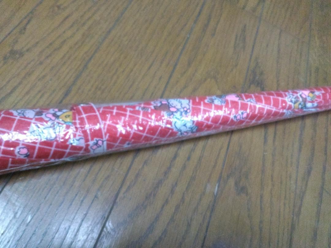 ①レトロ 昭和の傘 女の子 赤 50cm 未使用 未開封 アンティーク 可愛いな