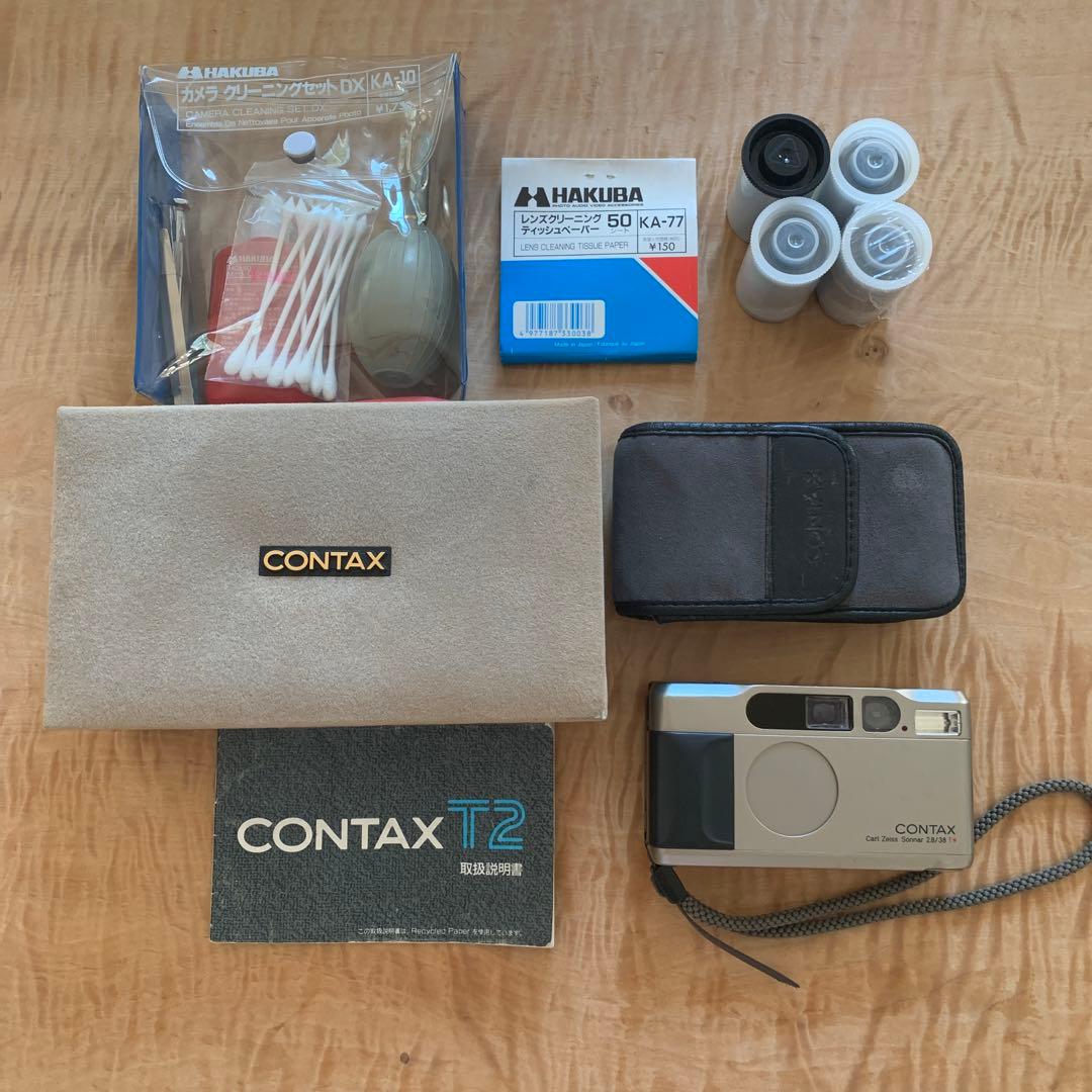 CONTAX T2 完動品 取説 箱 ケース 電池新品 おまけ多数つき - メルカリ