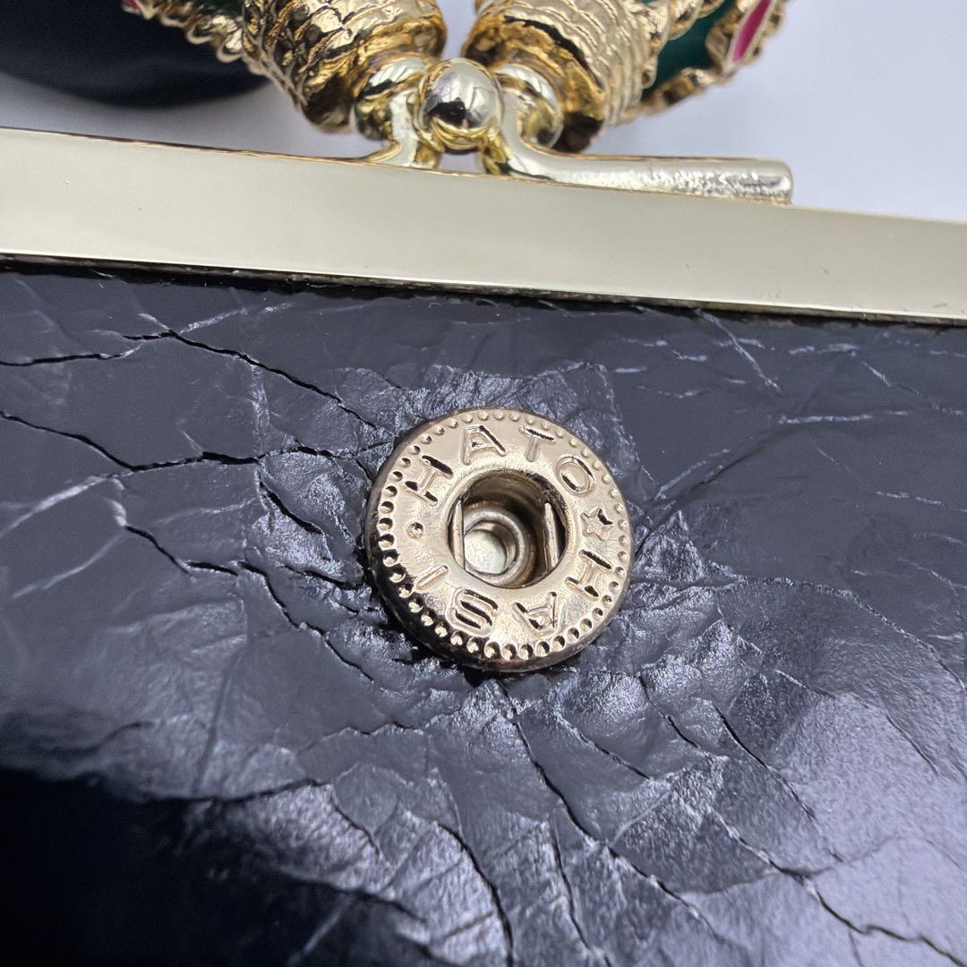 新品タグ付 アナスイ がま口 二つ折り財布 バルーン 黒 本革 希少 雲 星