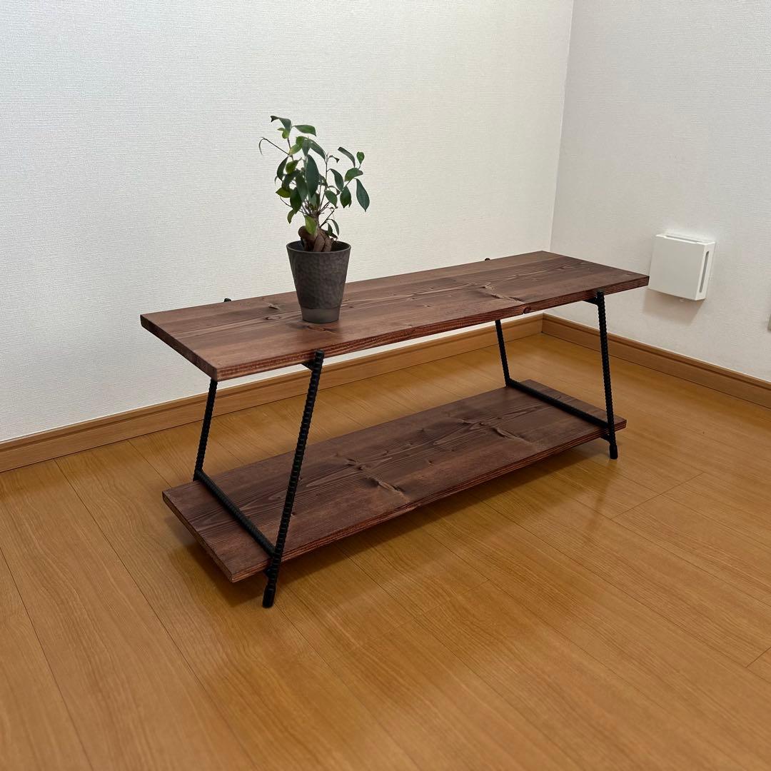 アイアンローテーブル　アイアンシェルフ　ローボード　什器　テキーラレッグ　板付 板付アイアンシェルフA アイアンレッグ アガベ 什器 観葉植物棚