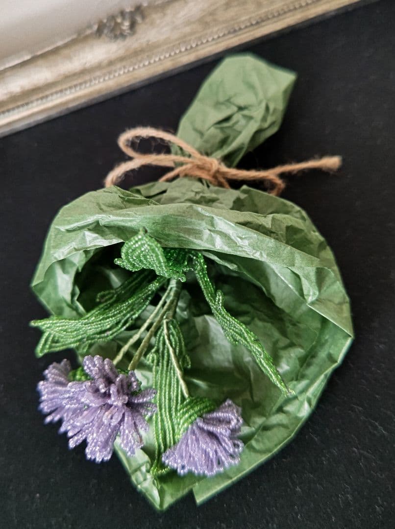 アンティーク　ビーズ　フラワー　フレンチビーズフラワー　H.P.DECO