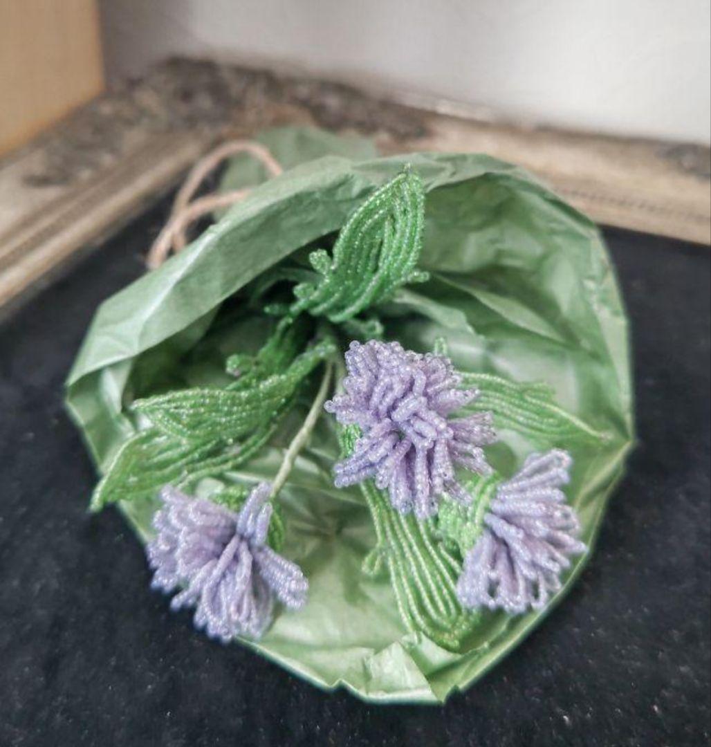 アンティーク　ビーズ　フラワー　フレンチビーズフラワー　H.P.DECO