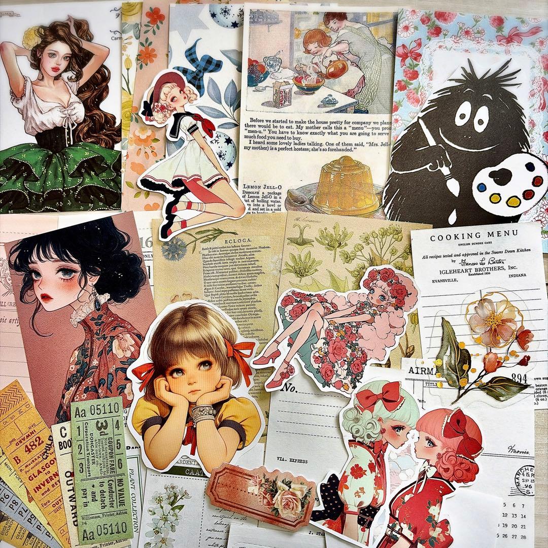 海外マステ切り売り 23種類 コラージュ素材入り - メルカリ