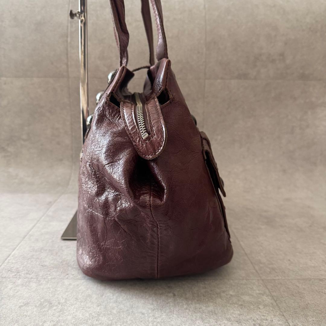 トリココムデギャルソン　ハンドバッグ　ブラウン　茶色　レザー