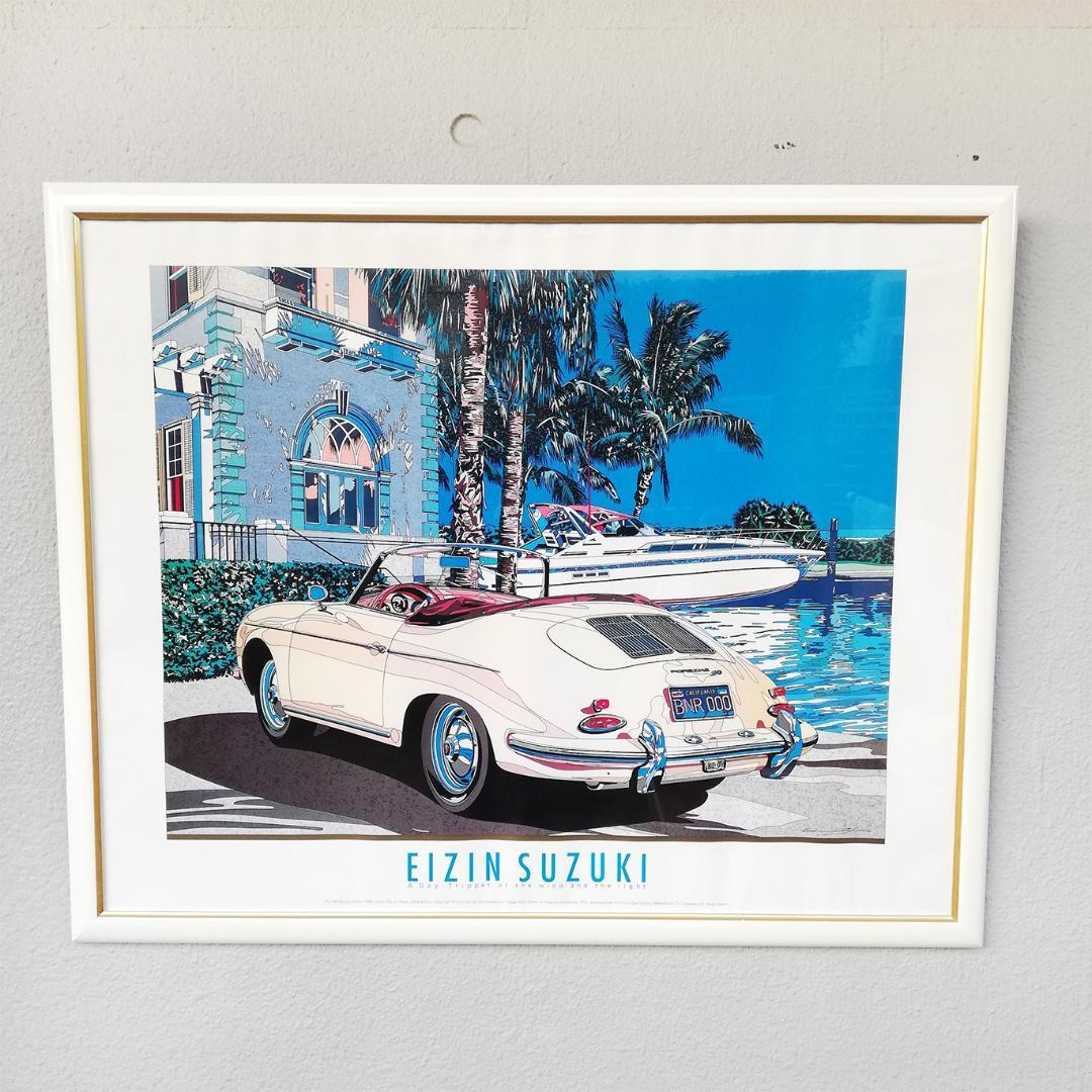 鈴木英人 EIZIN SUZUKI 版画 ポスターフレーム付き 美術品