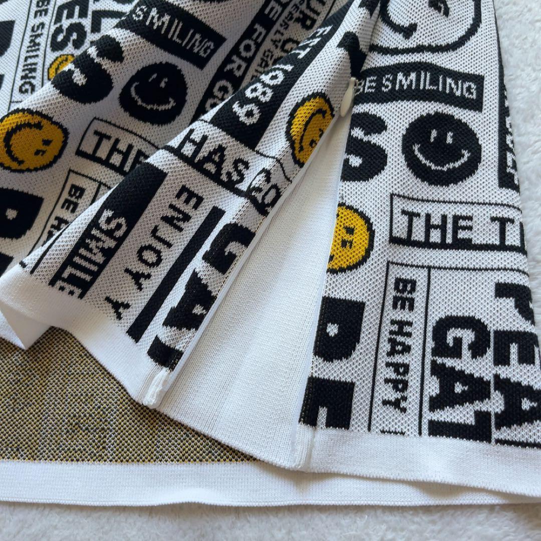 パーリーゲイツ　ニュースペーパー柄　スマイル　セットアップ スカート　バイザー