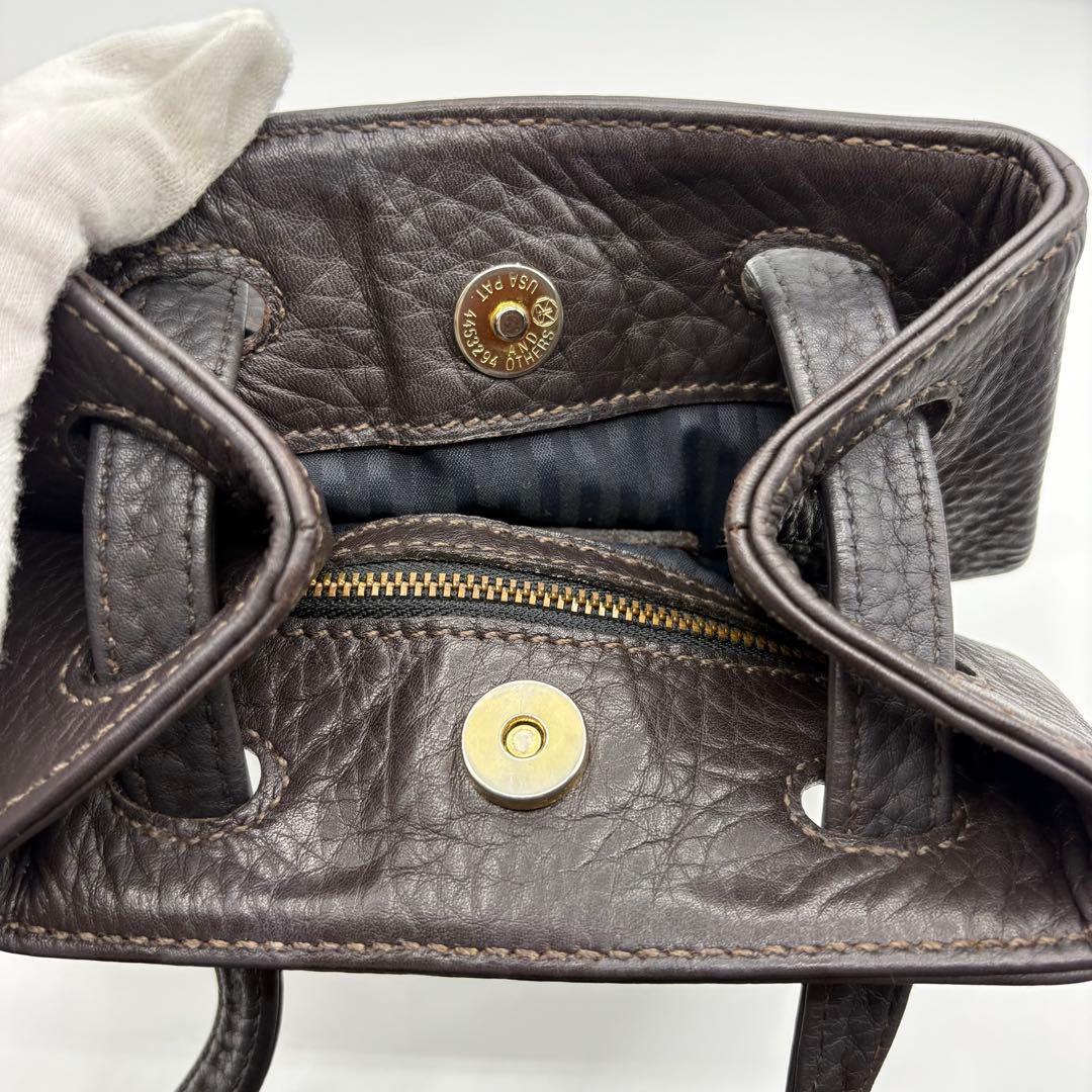 【美品】オールドコーチ ショルダーバッグ オールレザー 本革 しぼ革 シボ革 茶