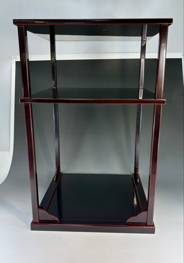 【茶道具】宗明造　溜塗　二重棚（共箱）　組立式 ★送料込★