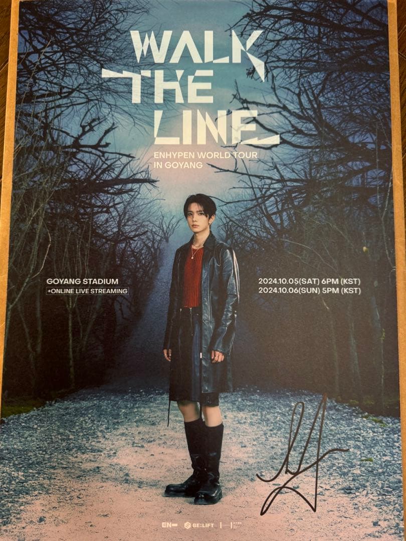 ENHYPEN WALK THE LINE ヒスン直筆サイン入りポスター