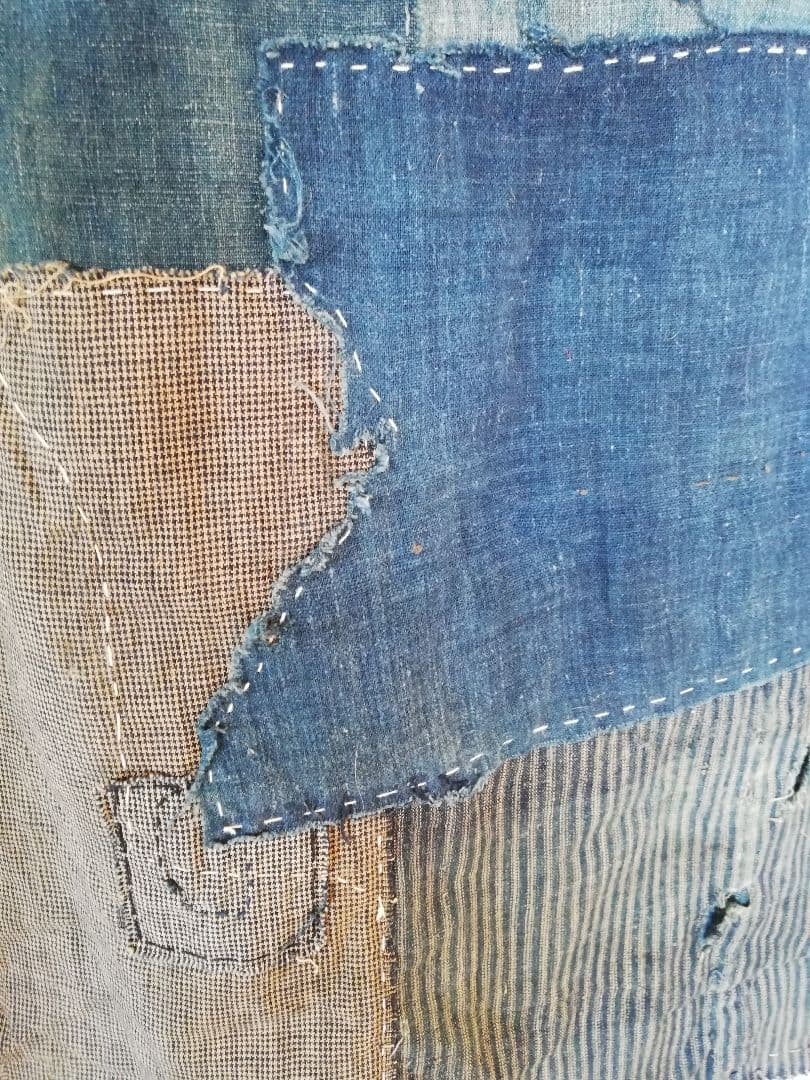 B2 襤褸大判6幅 つぎはぎ藍染の布団皮 らんる