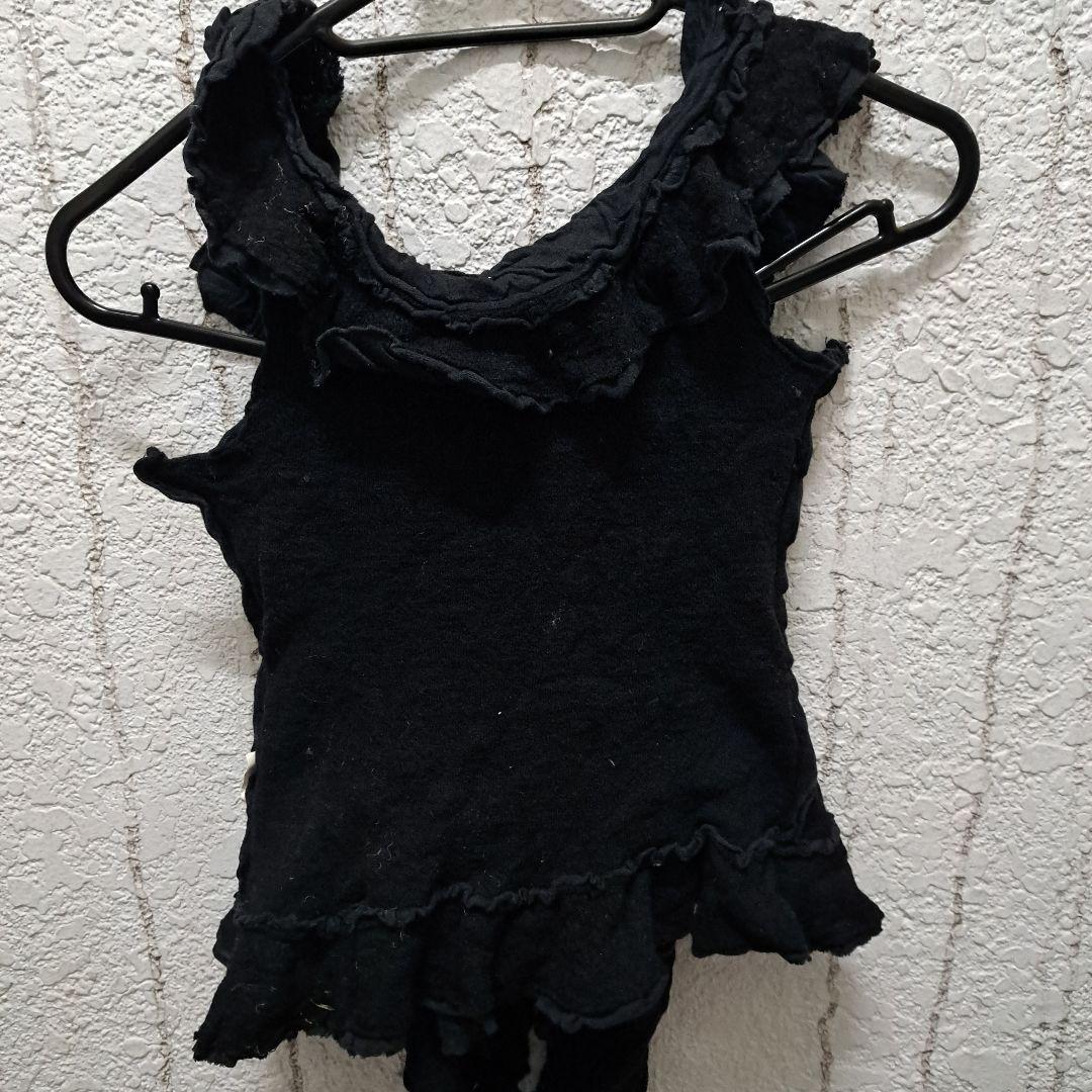 alice auaaフリル付き黒キャミソール