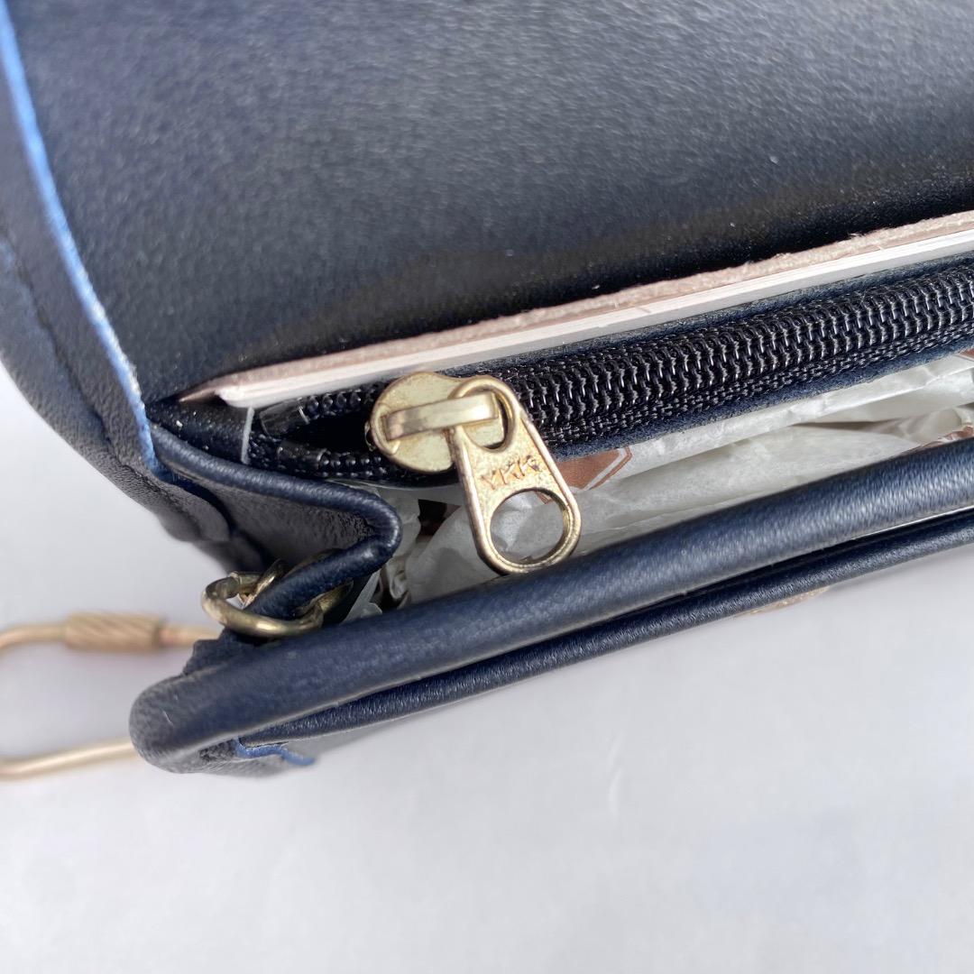 ②【オールドコーチ COACH ケース　ネイビー】小銭入れ　財布　名刺入れ