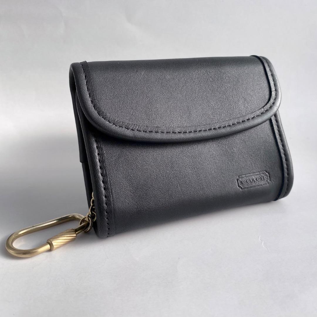 ②【オールドコーチ COACH ケース　ネイビー】小銭入れ　財布　名刺入れ