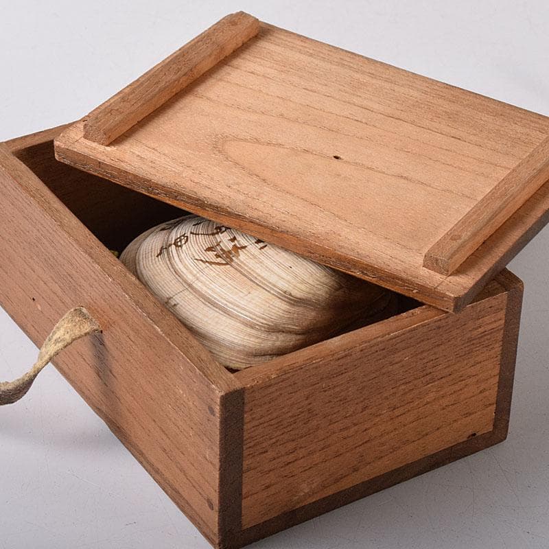 茶道具　金蒔絵　裏千家　十四代　淡々斎花押　あさり香合　時代箱　V　R8470