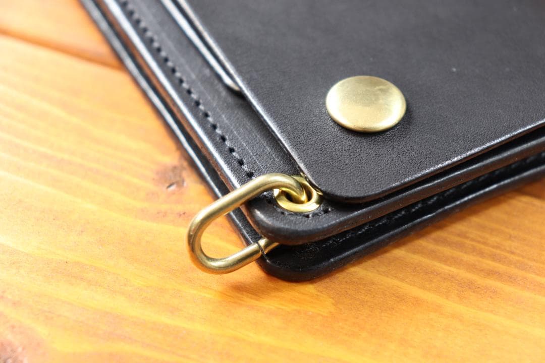 ロング　トラッカーウォレット 栃木レザー　真鍮