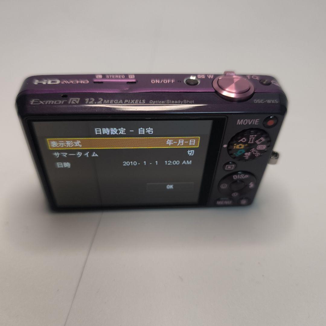 ソニー サイバーショット 紫 ピンク デジタルカメラdcs-wx5