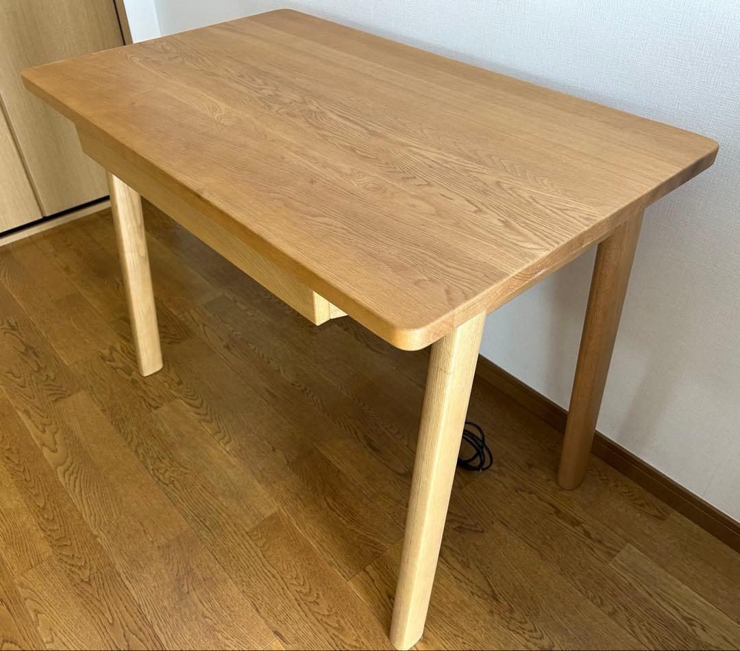 美品 浜本工芸 学習机 ナチュラルオーク パソコンデスク 引出し付き