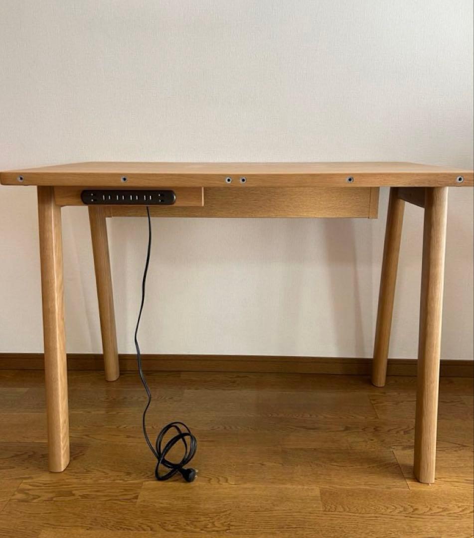 美品 浜本工芸 学習机 ナチュラルオーク パソコンデスク 引出し付き