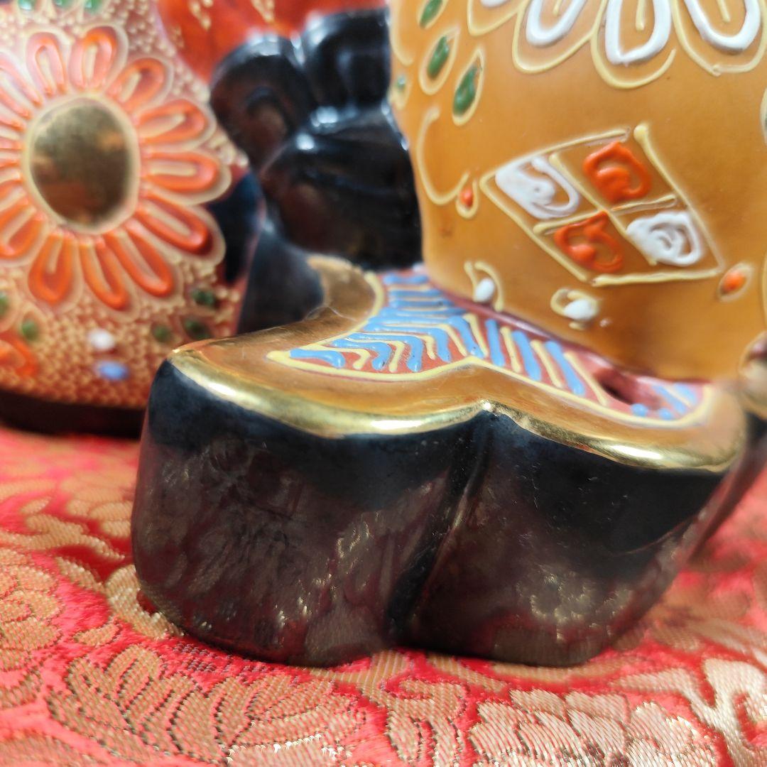 九谷焼 打ち出の小槌乗り 大黒様・盛（高さ27cm）