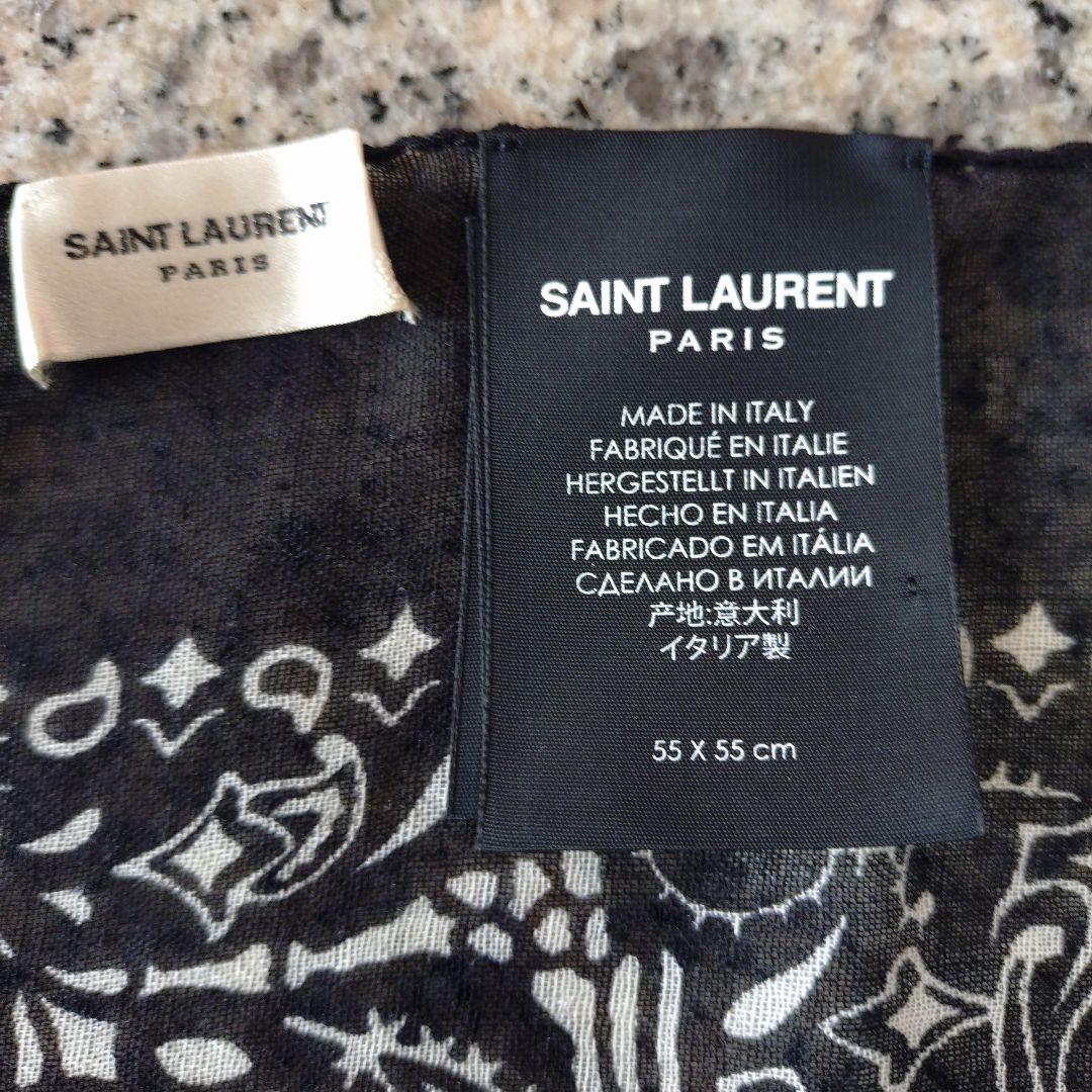 サンローランパリ バンダナペイズリー柄ブラックケリングタグ付き本日限り値下げ
