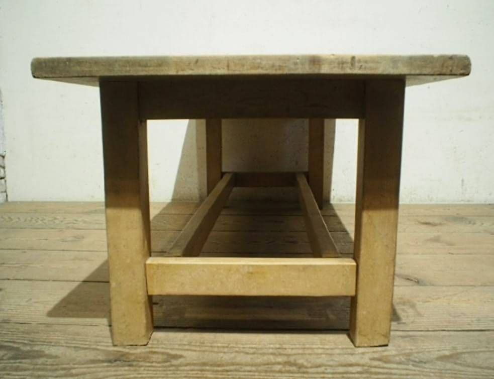 1077 ヴィンテージ ラワンのベンチ 椅子 イス チェア ローテーブル レトロ