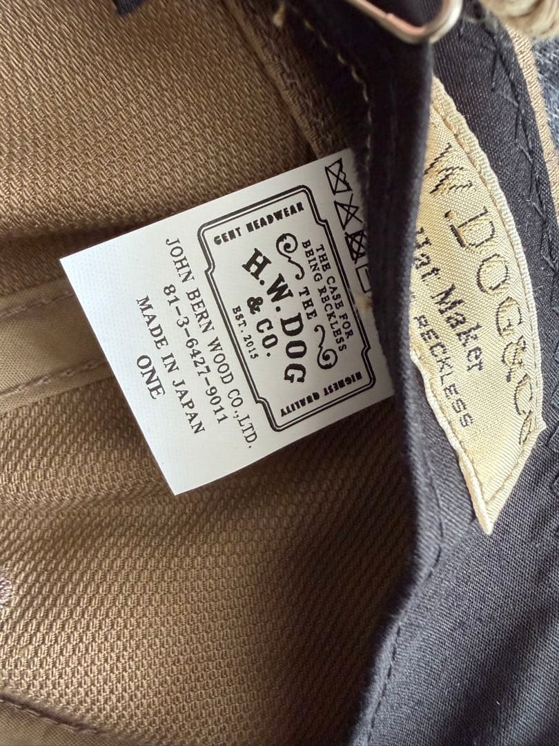 H.W.DOG & CO. ベージュレザーキャップ ONEサイズ