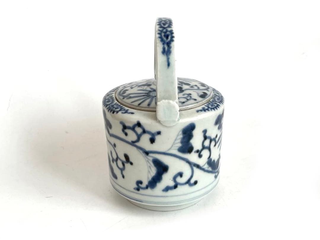 骨董アンティーク古伊万里染付花唐草文様銚子酒器注器ポット急須
