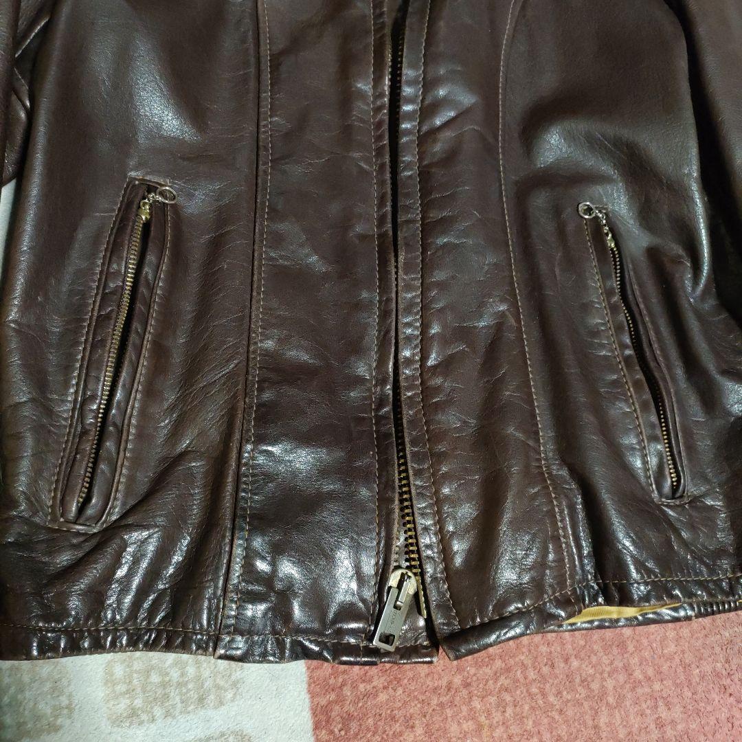 レアモデルSchottシングルライダースヴィンテージ濃茶36 ダメなら