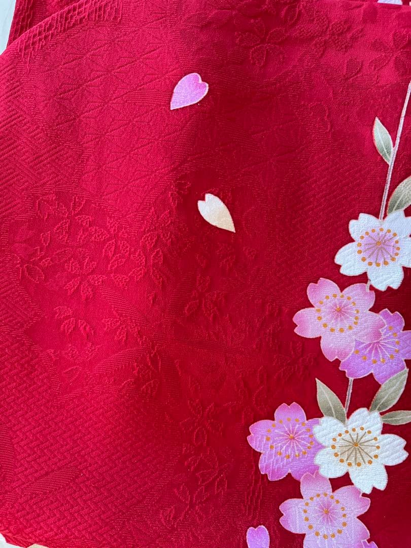 12/30〜1/5限定価格！】13点セット 振袖フルセット 赤 桜柄