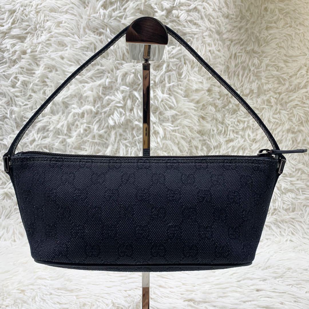 【✨極美品✨】 グッチ アクセサリーポーチ GGキャンバス ブラック