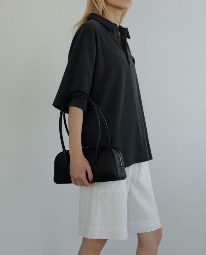 即完売　アンヌーク　Pile Polo Tops チャコールグレー