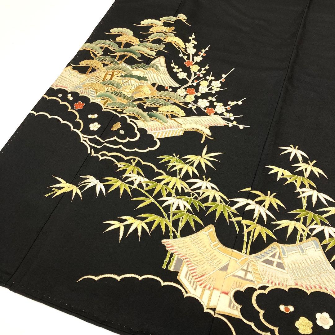 TAMA屋】全て正絹全て黒留袖 全て刺繍入り 刺繍 まとめ5点 TM1874 総