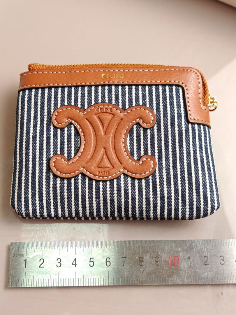 CELINE ストライプ ケース　小銭入れ