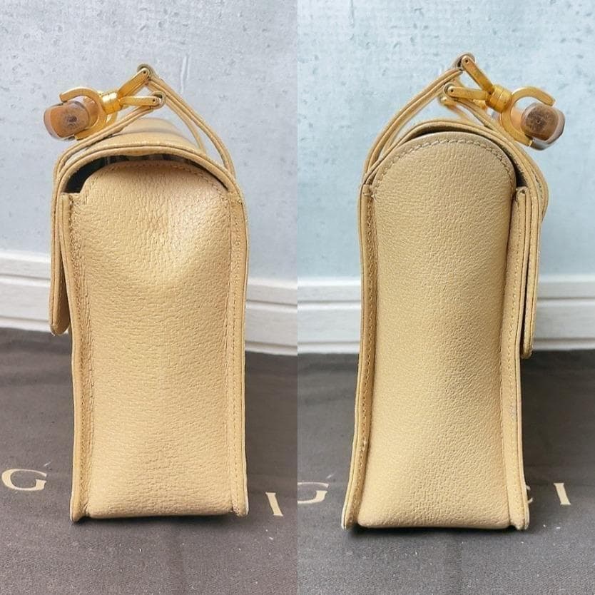 GUCCI バンブー レザー オールドグッチ ハンドバッグ ターンロック 金具