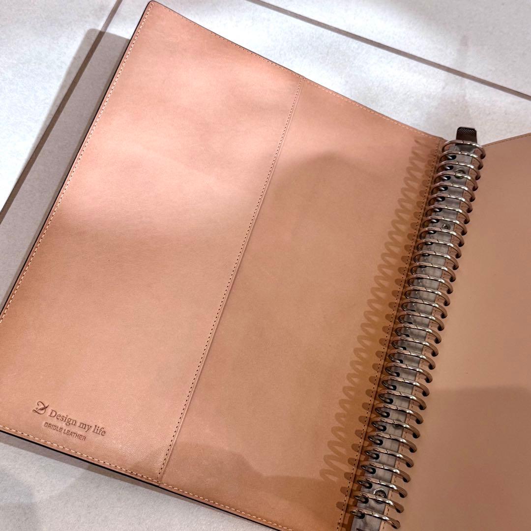 Design my life ブライドルレザー&ヌメ革ルーズリーフバインダーA4