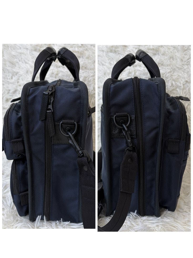 【新品同様】現行 PORTER×αGEL 2way ビジネスバッグ ネイビー