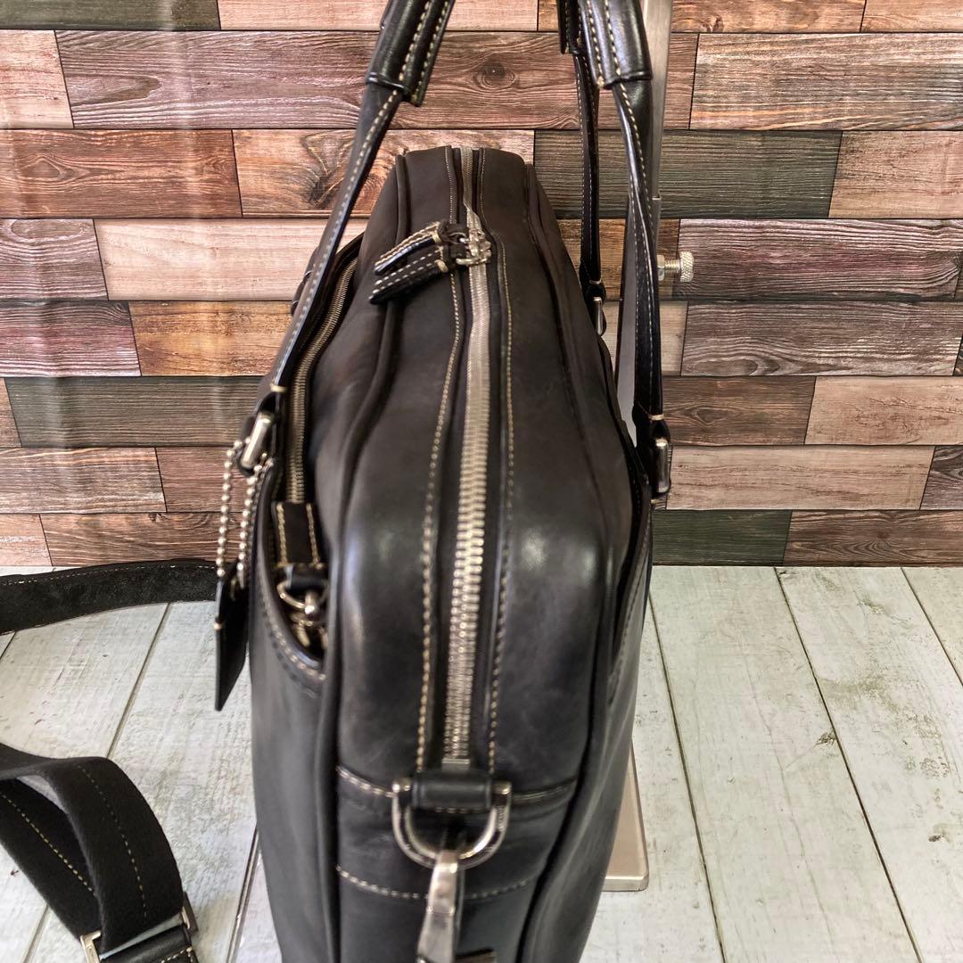 コーチ　COACH　ビジネスバック　2way オールレザー　ブラック　A4可　黒