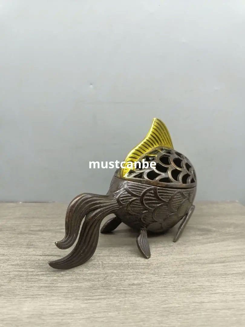 銅製 香炉 金魚薫香炉 室内香炉 茶台香道具 装飾品 工芸品 置物