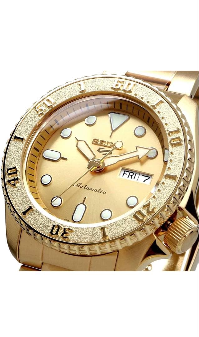 セイコー 5 スポーツ 自動巻腕時計 海外モデル　SRPE74 ゴールド